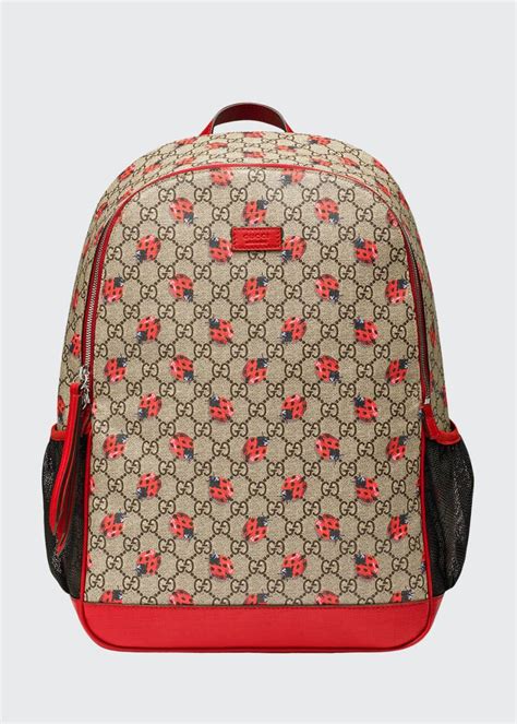 gucci ladybug backpack|GUCCI GG Supreme Monogram Ladybug Backpack Diaper Bag .